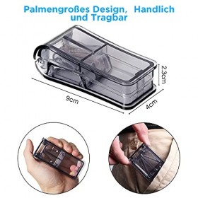 Coupe-Comprimé pour Couper et Écraser Petits et Gros Cachets Compartiment de Rangement– Noir