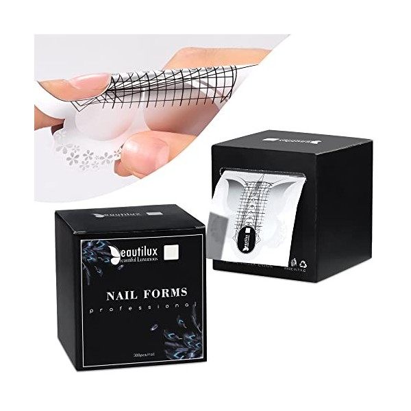 Beautilux Papier nail forms chablon Ongle Gel Pour les extensions dongles pour resine ongle Extension Ongles builder Gel de 