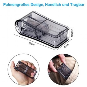 Coupe-comprimés Blibro pour grands et petits comprimés avec compartiment de rangement Noir