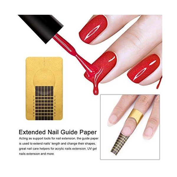 Ozuar Lot de 500 rouleaux de papier autocollant rectangulaires pour vernis à ongles, numérotés perforés pour extensions dong