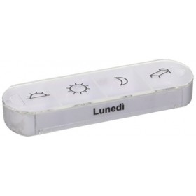 Gima 25753 Tower Pilulier hebdomadaire, 4 compartiments, écrit en italien/allemand français non garanti 