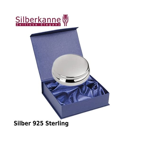 SILBERKANNE Boîte à pilules 5,5 x 2 cm en 2 parties en argent sterling 925 de qualité supérieure prête à offrir avec un embal