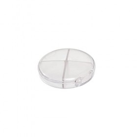 Lotatheta Pilulier rond - Distributeur de pilules - 4 compartiments - Portable - Anti-poussière et anti-humidité - Pour pilul