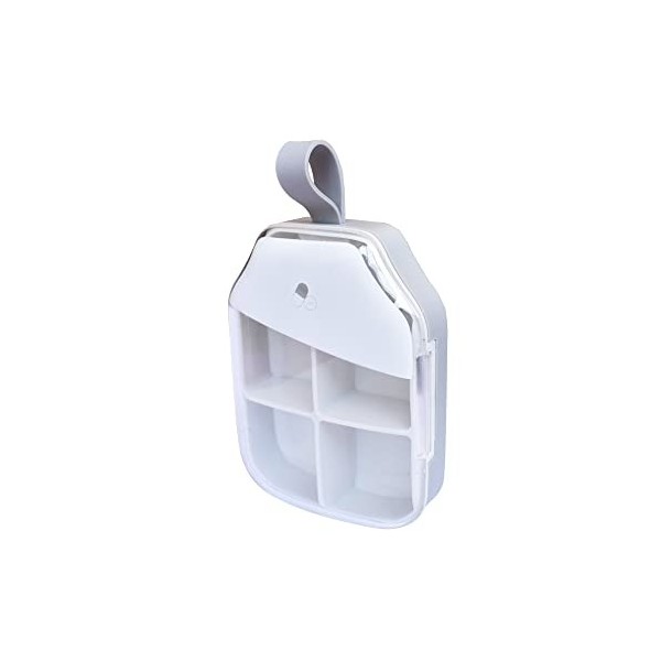 Lotatheta Pilulier en forme de maison - 5 compartiments - Portable - Anti-poussière - Rond - Pour pilules, sac à main, vitami