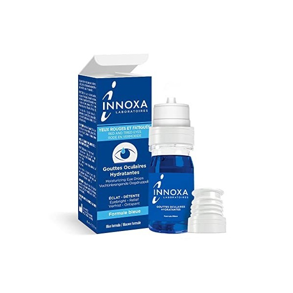 INNOXA - Gouttes Formule Bleue - Collyre Yeux - Blanchit les Yeux Rouges - Hydrate les Yeux secs et Fatigués - Formule Origin