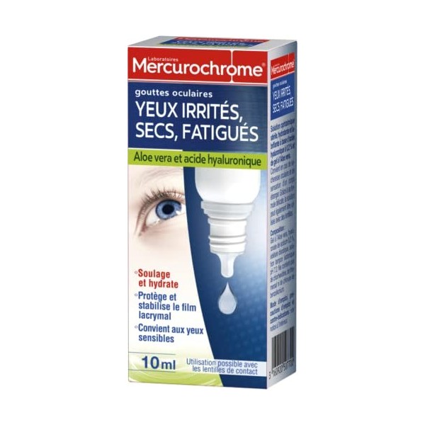 Mercurochrome – Gouttes Oculaires Yeux Irrités, Secs, Fatigués – 10ml