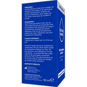 Gouttes Bleues - LOTION HYDRATANTE STERILE POUR LES YEUX - Fatigue - Sécheresse Oculaire - 10 ml
