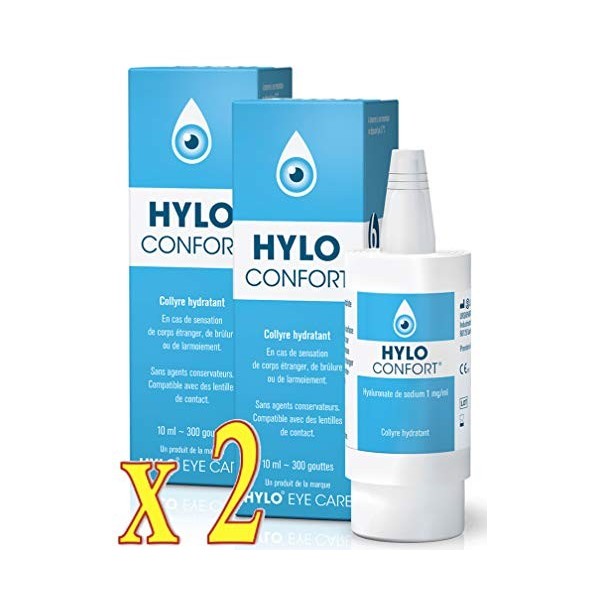 HYLO CONFORT - En cas de gêne sévère ou persistante - Lot de 2 flacons 10ml 2 