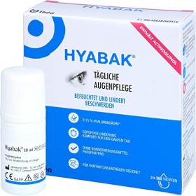 Hyabak Lot de 3 flacons de gouttes oculaires 10&nbsp;ml