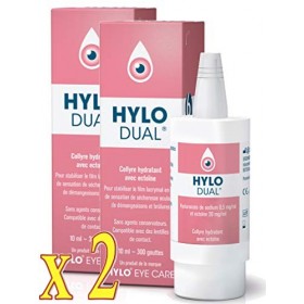 HYLO DUAL Collyre Hydratant avec Ectoïne 10ml - Lot de 2 Flacons 2 