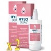 HYLO DUAL Collyre Hydratant avec Ectoïne 10ml - Lot de 2 Flacons 2 