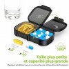 AUVON Pilulier Semainier Francais Matin et Soir, Piluliers Medicaments 7 Jours 2 Compartiments, Pillulier Grande Capacite pou