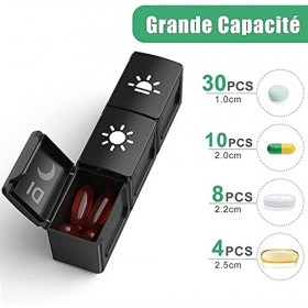 Pilulier Semainier Français Matin Midi Soir, Grand Pilluliers Medicaments 7 Jours 3 Compartiments Pilulier Hebdomadaire 3 Foi