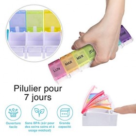 inedit Pilulier Semainier FRANÇAIS 7 Jours - Boite À Médicaments - Piluliers Medicaments - Pilulier Semaine Très Pratique Mul