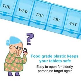 Fuyamp 3 Pièces Pilulier Medicaments 7 Jours, Pilulier Semainier Pilulier Sûr avec 7 Compartiments Par Jour Portable Facile à