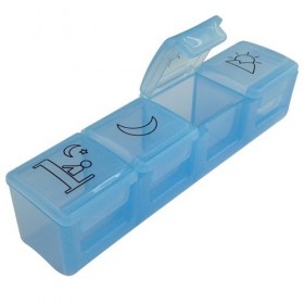 médicAID - Pilulier Journalier 4 Compartiments - Colorie aléatoire