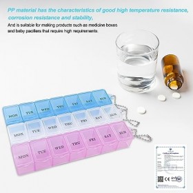 Fousenuk 3 pièces Pilulier Semainier, Boîte à Medicament 7 Jours avec 3 Couleurs Pilulier Hebdomadaire Facile à Ouvrir, Boite
