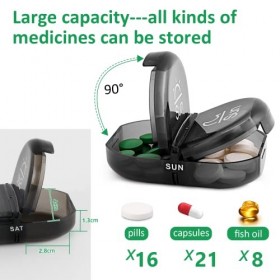 Romon Pilulier Semainier Matin et Soir, Boite Medicaments 7 Jours, Grande Capacite, Pilulier Journalier de Voyage