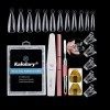 Kalolary 120pcs Stiletto Forme Nail Moule Kit avec 5pcs Nail Extension Clips Lime à ongles Nail Art Conseils Extension Sticke