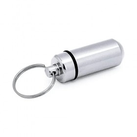 Welsberg 2x Mini Boîte à Pilules Porte-clés Médicament Tablet Container Aluminium Porte-Clefs Médicament, Imperméable Tablet 