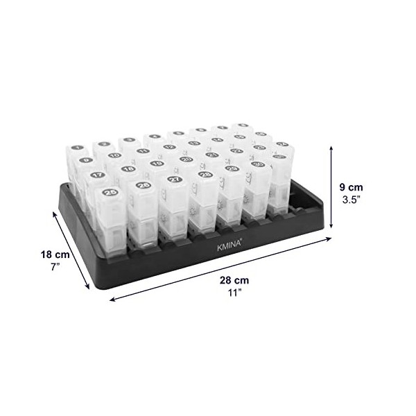 KMINA - Pilulier Mensuel Français 31 Jours, Boite Medicaments, Pilulier Mensuel Matin Midi Soir, Organiseur Pilule, Pilulier 