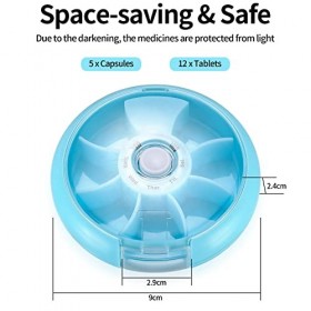 2 Pièces Pilulier Semainier, Pilulier Journalier 7 Jours, Organisateur de Piluliers à 7 Compartiments, Portable Conteneur Heb