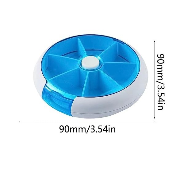 Pilulier, Pilulier Semainier, Ronde Boîte à Comprimés, pilulier rotatif, Pilulier Journalier 7 Jours, Étui à Pilule Portable,