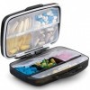 Fullicon Pilulier de voyage portable avec 8 compartiments surdimensionnés et hermétiques Noir