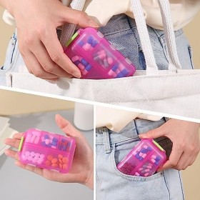 Zuihug 1 pilulier de voyage – Pilulier de voyage à 10 compartiments, compact et portable, parfait pour le stockage en déplace