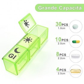 Pilulier Semainier Français Matin Midi Soir, Pilluliers Medicaments 7 Jours 3 Compartiments Pilulier Hebdomadaire 3 Fois par 