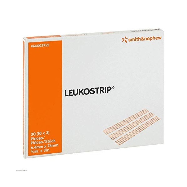 LEUKOSTRIP ◊ Bande de suture 6,4 x 76 mm 10 x 3 bandes