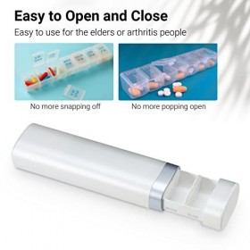 Betife Pilulier quotidien 7 jours - Pilulier hebdomadaire - Joli support pour vitamines, médicaments, comprimés - Blanc