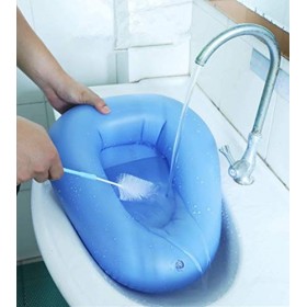 Coussins dair gonflables bassine, urinoirs de soins de toilette de toilette de chevet de pot de salle de bains portatifs pou
