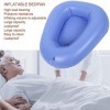 Bassin de lit gonflable à air, bassin de lit gonflable, patient de charge de 100 kg pour les femmes alitées âgées blue 