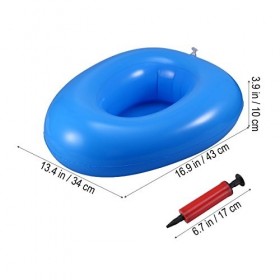 Healifty Bassin hygiénique bleu gonflable pour patients alités et personnes âgées - Siège gonflable, Toilette au chevet avec 