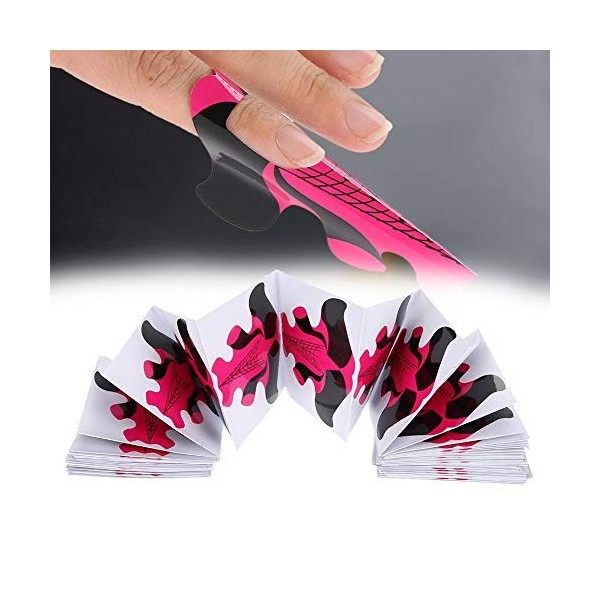 100pcs Nail Formes pour Ongles Extension Ongles Gel UV Constructeur Plateau Papier Nail Art Accessoires