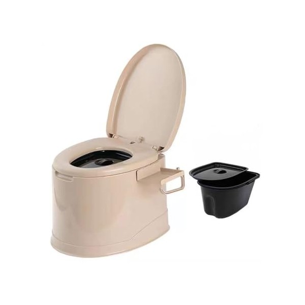 NEDLON Toilette Portative avec Siège, Couvercle, Poignées Et Porte-Rouleau, Bassin Compact Crachoir Unisexe Pot De Chambre po