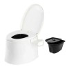 NEDLON Toilette Portative avec Siège, Couvercle, Poignées Et Porte-Rouleau, Bassin Compact Crachoir Unisexe Pot De Chambre po