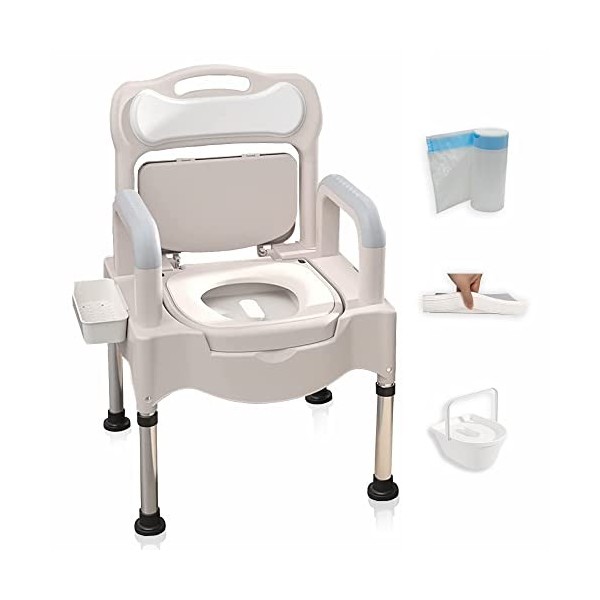 TYHQY Commodes de Chevet, Toilettes au Chevet, Chaise de commodité, Chaise de Pot Adulte réglable en Hauteur pour Les aînés, 