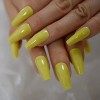 CoolNail Lot de 24 fausses ongles en gel UV brillant Jaune