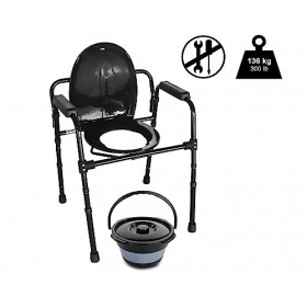 PEPE - Chaise Percée Toilette, Chaise Pot de Chambre Adulte, Cadre de Sécurité WC, Accoudoir Toilette Personne Âgée, Cadre de
