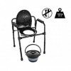 PEPE - Chaise Percée Toilette, Chaise Pot de Chambre Adulte, Cadre de Sécurité WC, Accoudoir Toilette Personne Âgée, Cadre de