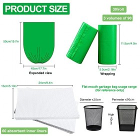 90 pcs Sacs de Toilette et 60 Coussinets Super Absorbants, Doublures de Toilette, Sac Jetable pour Chaise Percée Adulte, Chai