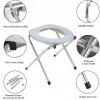 OOCOME Chaise Percée Toilette Portable, Chaise de Douche Chaise Pliante Camping WC Chimique Portable avec Couvercle, sac en P