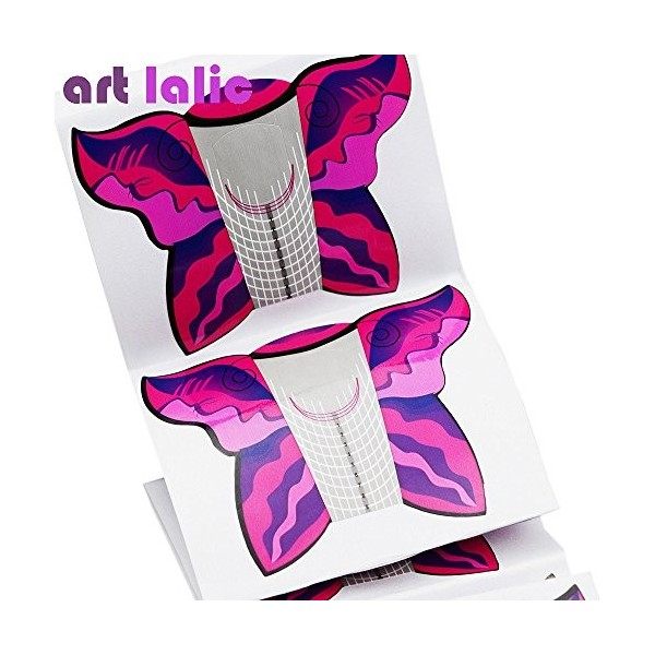 Lot de 100 autocollants en forme de papillon pour extensions dongles en gel UV acrylique