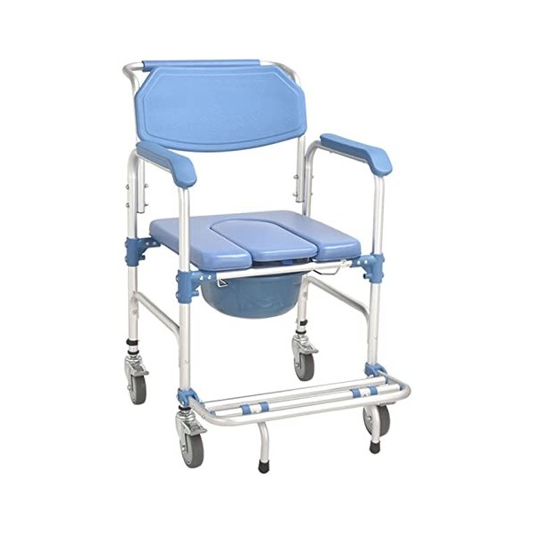 bimiti Chaise toilette pliable, Chaise percée multifonction avec pédales anti-roulantes Convient pour patients enceintes, per