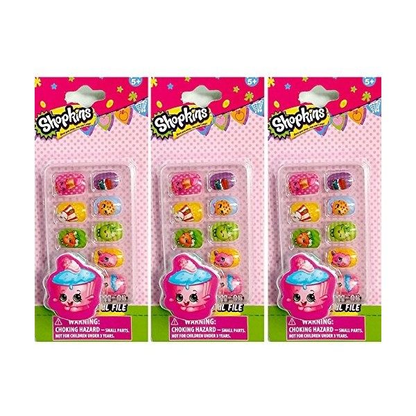 Shopkins Nails Lot de 3 cupcakes 30 clous au total .