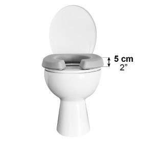 KMINA - Siège de Toilette Rembourré 5 cm de Hauteur , Coussin de Siege Toilette, Siège Confortable et Matelassé pour les Per