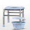 HXLQ Chaise Percée en Acier Inoxydable,Chaise Pot Personnes Âgées,Tabouret De Toilette À Hauteur Réglable, Fauteuil De Toilet