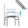 HXLQ Chaise Percée en Acier Inoxydable,Chaise Pot Personnes Âgées,Tabouret De Toilette À Hauteur Réglable, Fauteuil De Toilet